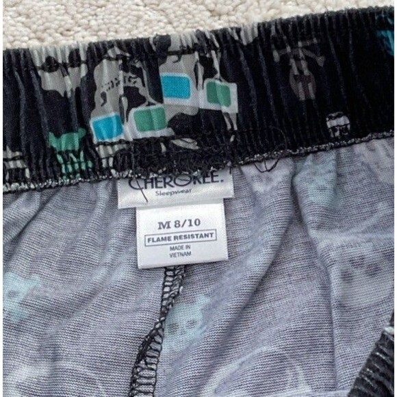 Medium (8/10) Cherokee Sleepwear Kids Youth Fleece Pants Skull Holiday Pattern - Picture 4 of 9